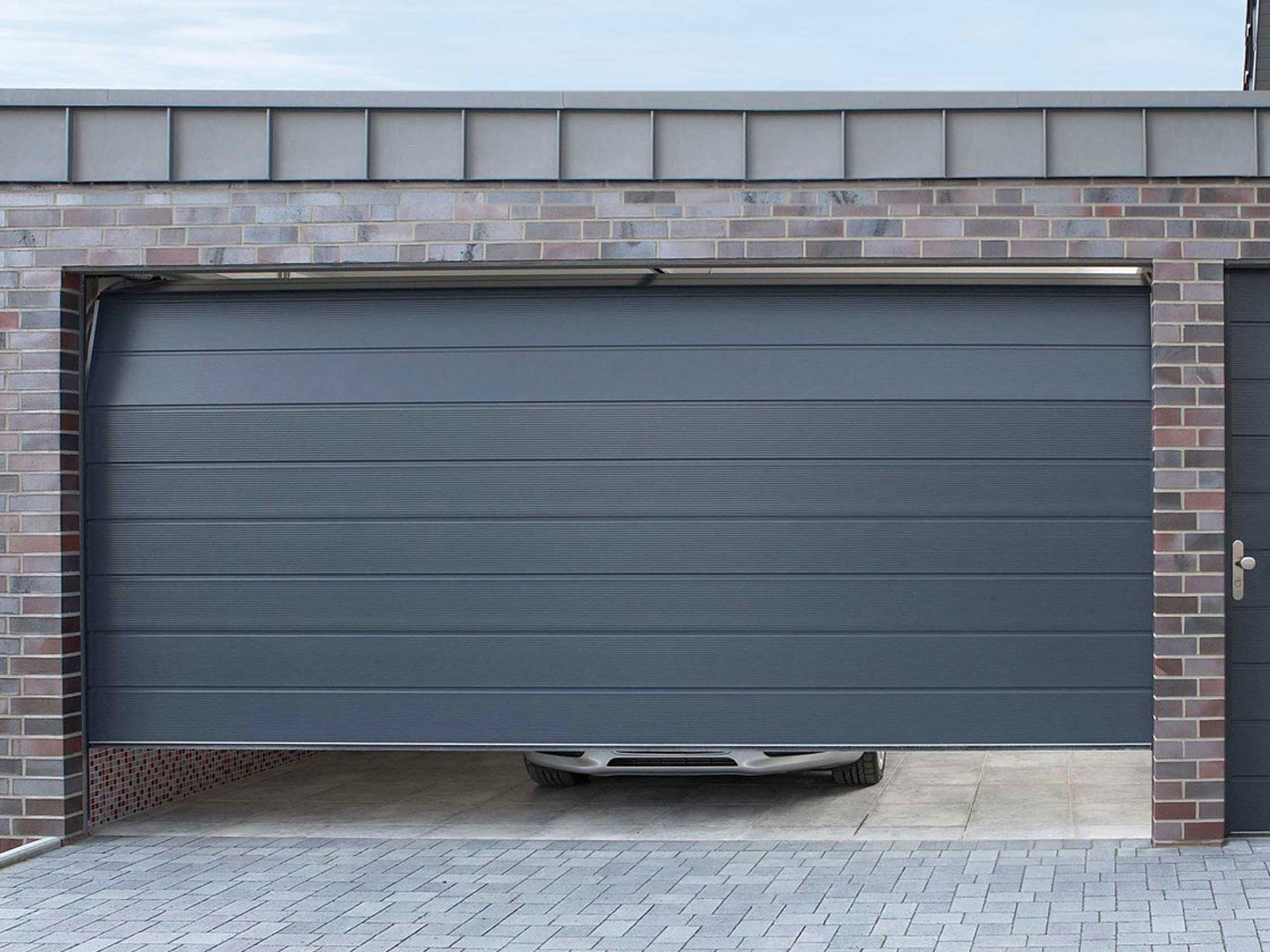 Premium garage door installed at a Dubai villa